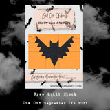 DIGITAL DOWNLOAD FREE PATTERN- Block of the month (BAT OUT OF HELL)  2023 Quilt Pattern