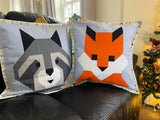 DIGITAL DOWNLOAD "Fox & Raccoon Cushion set)" Sewing Pattern