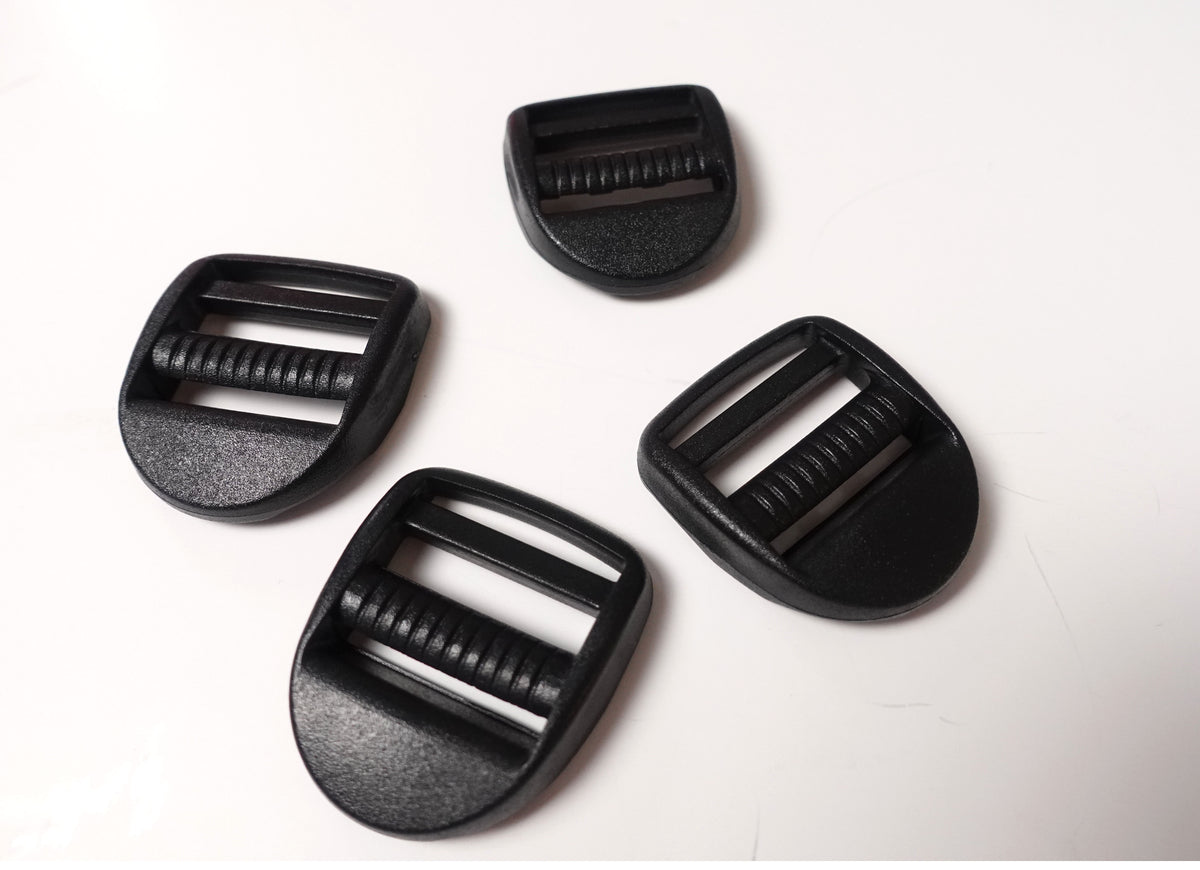 1 Inch Plastic Adjustable Sliders for Backpacks Black Finish Set of 4 ...
