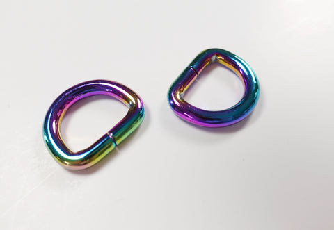 20mm D-Rings Rainbow Set of 2