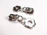 Small Flower No.5 Zip Pulls Pack of 2 Silver