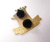 Stitch Queen Hard Enamel Pin Badge comes in 2 colours