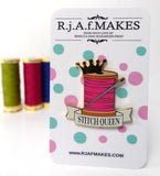 Stitch Queen Hard Enamel Pin Badge comes in 2 colours