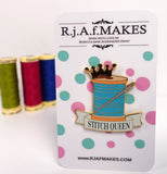 Stitch Queen Hard Enamel Pin Badge comes in 2 colours