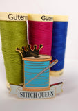 Stitch Queen Hard Enamel Pin Badge comes in 2 colours