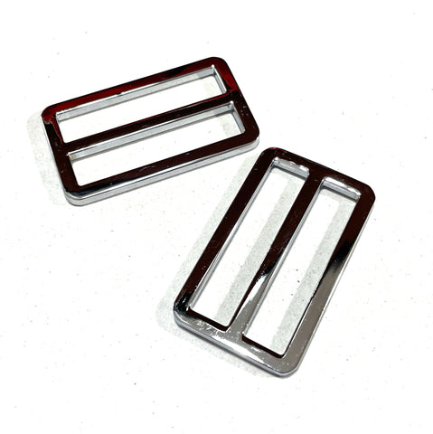 1-1/2 Inch Sliders Silver Finish Set of 2 (Has a Fixed Centre Bar)