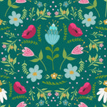 Flowers Folk Bliss- Digital Printed 100% Quilters Weight Cotton- Designed By Becky Alexander-Frost- Sold by the 1/2 metre