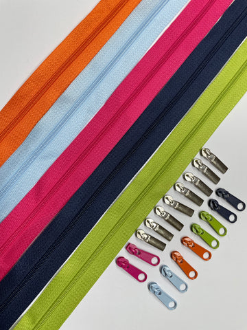 No3 5metre Zipper pack includes 18 zipper pulls