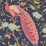 Tilda Fabric - Chic Escape - Peacock Tree - Navy Blue   SOLD BY THE HALF METRE