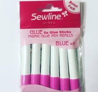 Sewline 6 piece Glue refill set.- Blue