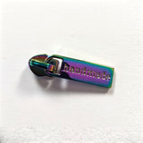 No5 Rectangular Zipper Pulls With Handmade Logo on- comes in 4 colours