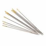 Hemline Gold Hand Sewing Needles Sharps  sizes 5, 7 & 10 (Pack 10 Needles)