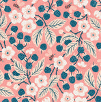 Cloud 9 Fabric- Bramble Ramble Coral - from Tiny and Wild by Sue Gibbins - SOLD BY THE HALF METRE