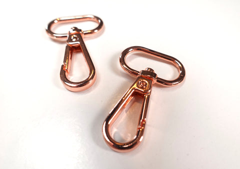 25mm (1inch) Swivel Clasps / Lobster Hook Clasp Rose Gold Finish Set of 2