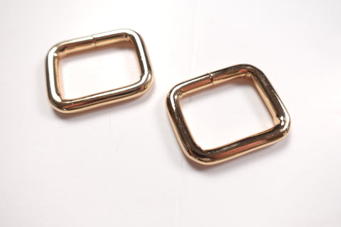 Super Chunky 1 Inch Rectangular Rings gold Set of 2