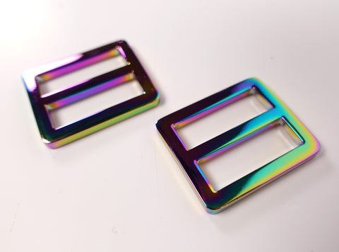New 1 Inch Adjustable Sliders Rainbow Finish Set of 2 (Has a Fixed Centre Bar)