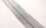 No5 Glitter Tape zip with Nylon Zips sold in packs of 1 1/2 metre lengths.