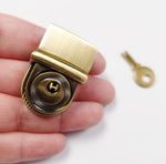 With Key Antique Brass press lock