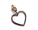 No5 Large Heart Zipper Pulls Comes in 3 Colours