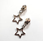 No.5 Large Open Star Zip Pulls Silver Comes in a Pack of 2