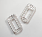 Clear Plastic Rectangular Rings- 1 Inch wide - Comes in a pack of 2