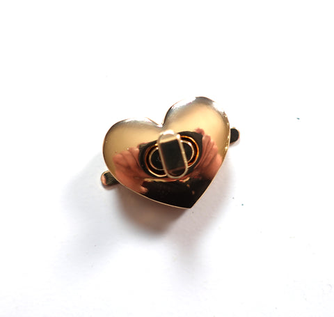 Heart Shape Twist Lock Gold