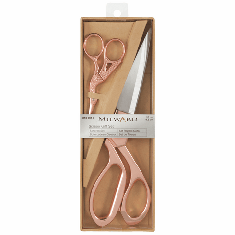 Milward Scissors: Gift Set: Dressmaking (20cm) and Embroidery (9.5cm): Rose Gold