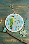 Green woodpecker Cross Stitch Kit - By Hawthorn