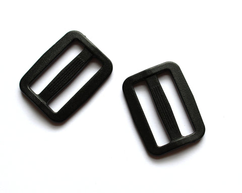 Plastic 1 inch Strap Adjustable sliders Black 2 per pack