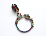 No5 Large Flower Wreath Zipper Pull- Comes in two colours