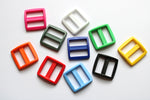 Plastic 1 inch Strap Adjustable sliders 2 per pack- comes is 11 colours