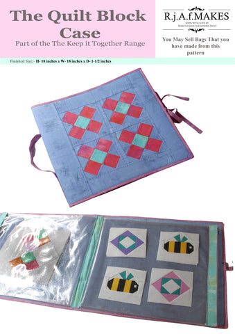 Paper Pattern "The Quilt Block Case" Sewing Pattern