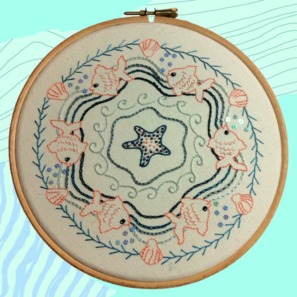 Stitch Sampler: Under the Sea Embroidery Kit - By Loetitia Gibier of Korry's Little Shop