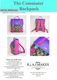DIGITAL DOWNLOAD "The Commuter Backpack" Sewing Pattern