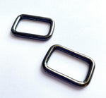 1 Inch Rectangular Rings GUN METAL Set of 2