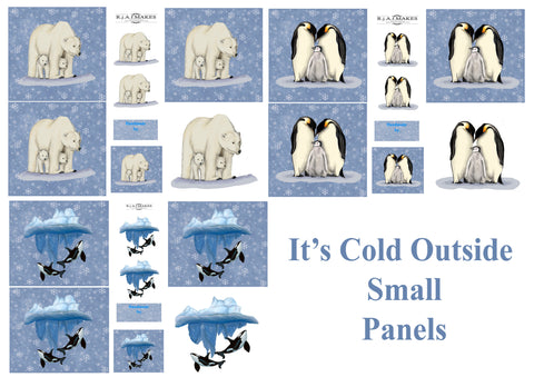 Large Fat Quarter Panels Its Cold Outside IN STOCK