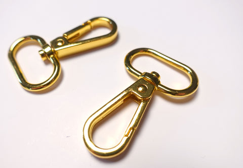 25mm (1inch) Swivel Clasps / Lobster Hook Clasp Gold Finish Set of 2