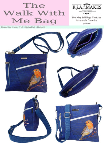 DIGITAL DOWNLOAD "The Walk With Me Bag" Sewing Pattern